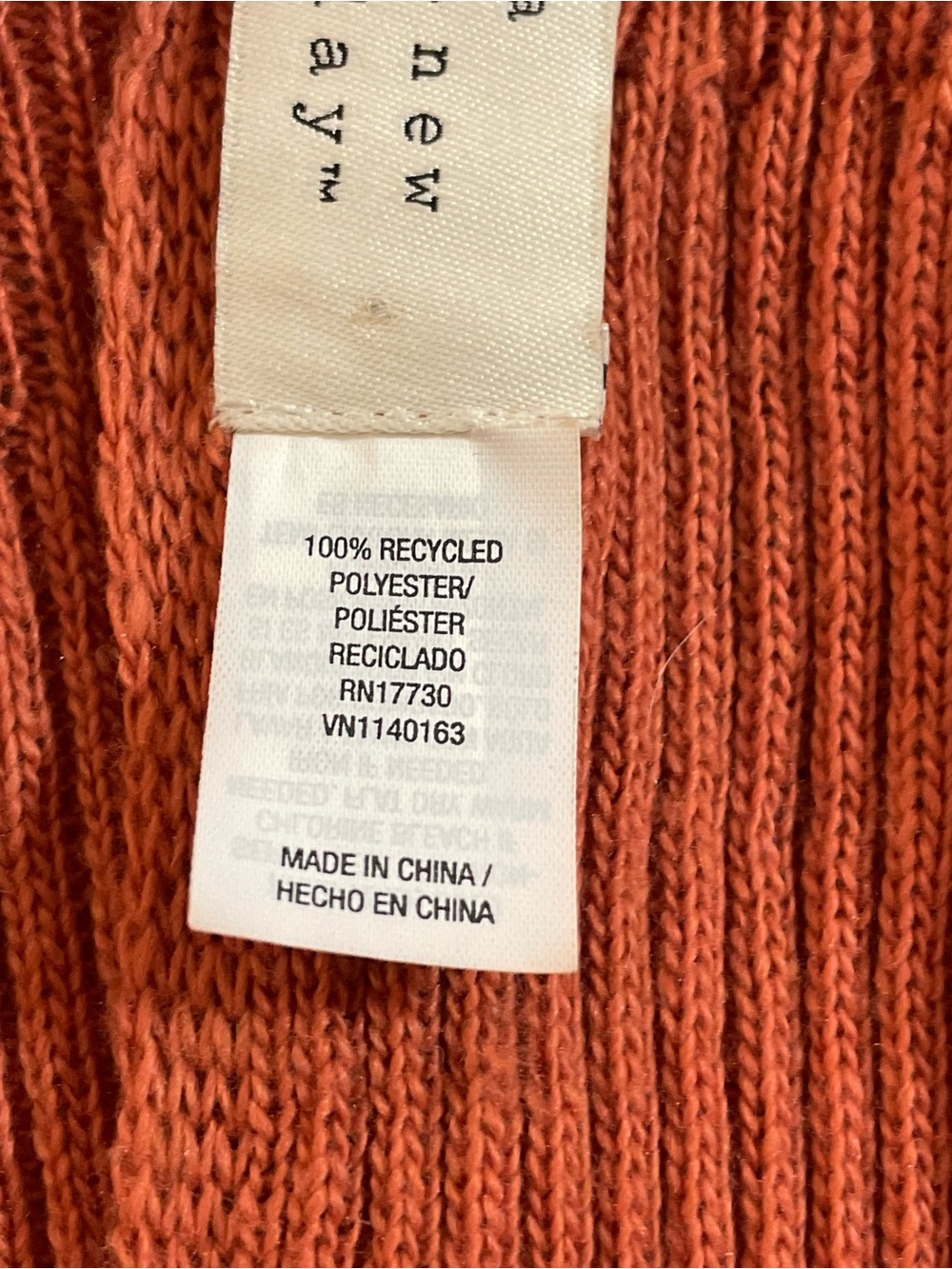 A New Day burnt orange ribbed knit shawl scarf lightweight 30x 86 inches approx - Picture 13 of 15